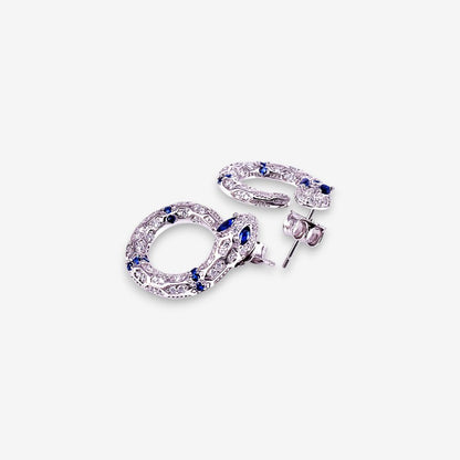 Orecchini Donna Snake in Argento 925 con zirconi