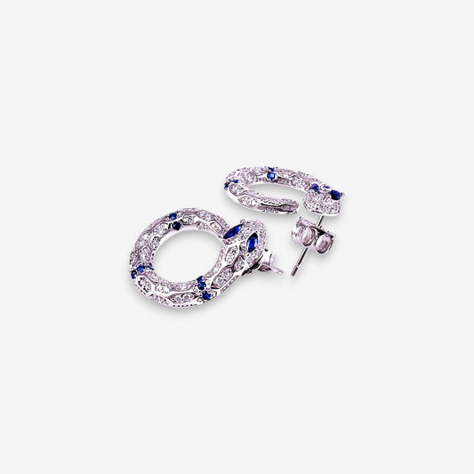 Orecchini Donna Snake in Argento 925 con zirconi