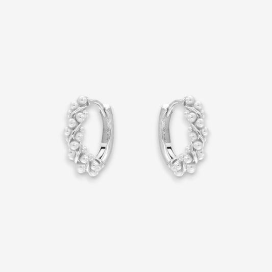 Orecchini Donna a Cerchio in Argento 925 con perle