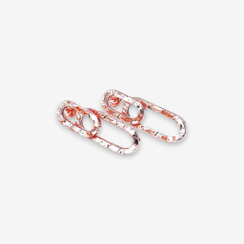 Orecchini Donna in Argento 925 a maglia ovale martellata