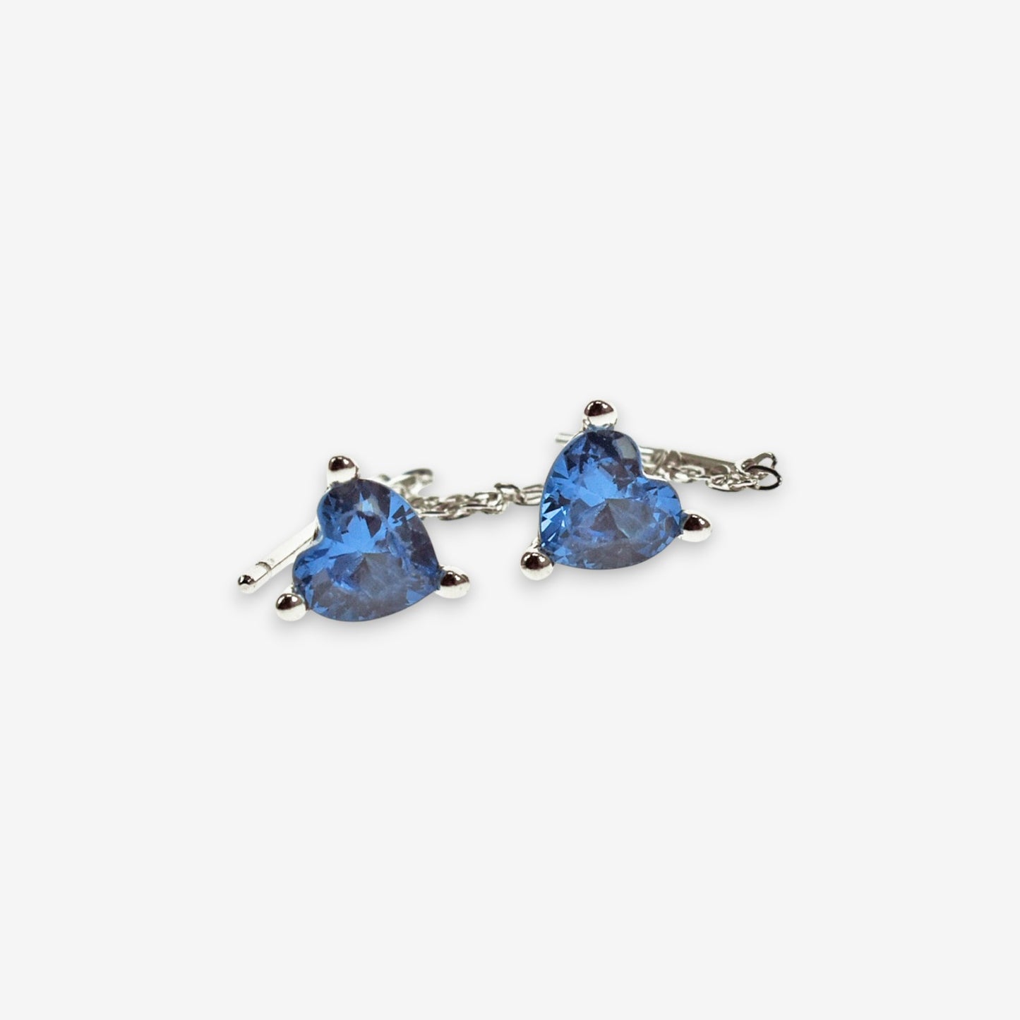 Orecchini Donna in Argento 925 a Catena con zircone Cuore pendente