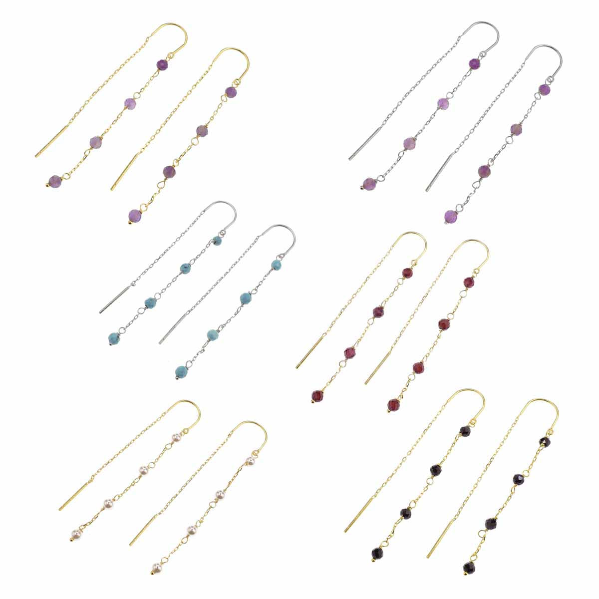 Orecchini Donna in Argento 925 con pietre pendenti