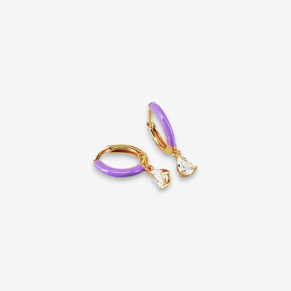 Orecchini Donna in Argento 925 smaltati con pendente a cuore